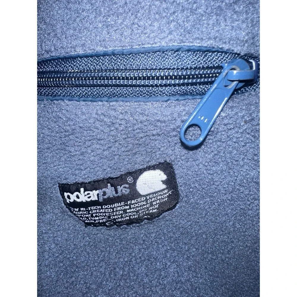 Vintage Woolrich Full Zip‎ Size Medium Blue Fleece Lined Bomber Jacket